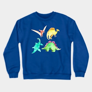 Dinosaur Watercolor Hand Drawn Crewneck Sweatshirt